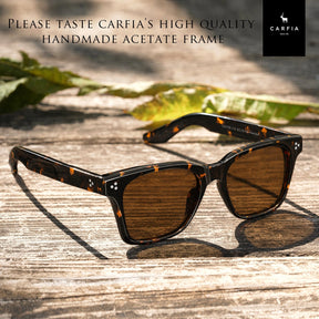Carfia Simba CA31109-C13 Tortoise Acetate Square Polarized Sunglasses for Men, Lifestyle View