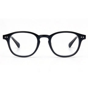 Carfia Theory CA7022-C1 Black Acetate Round Prescription Glasses Eyeglasses for Unisex, Front View