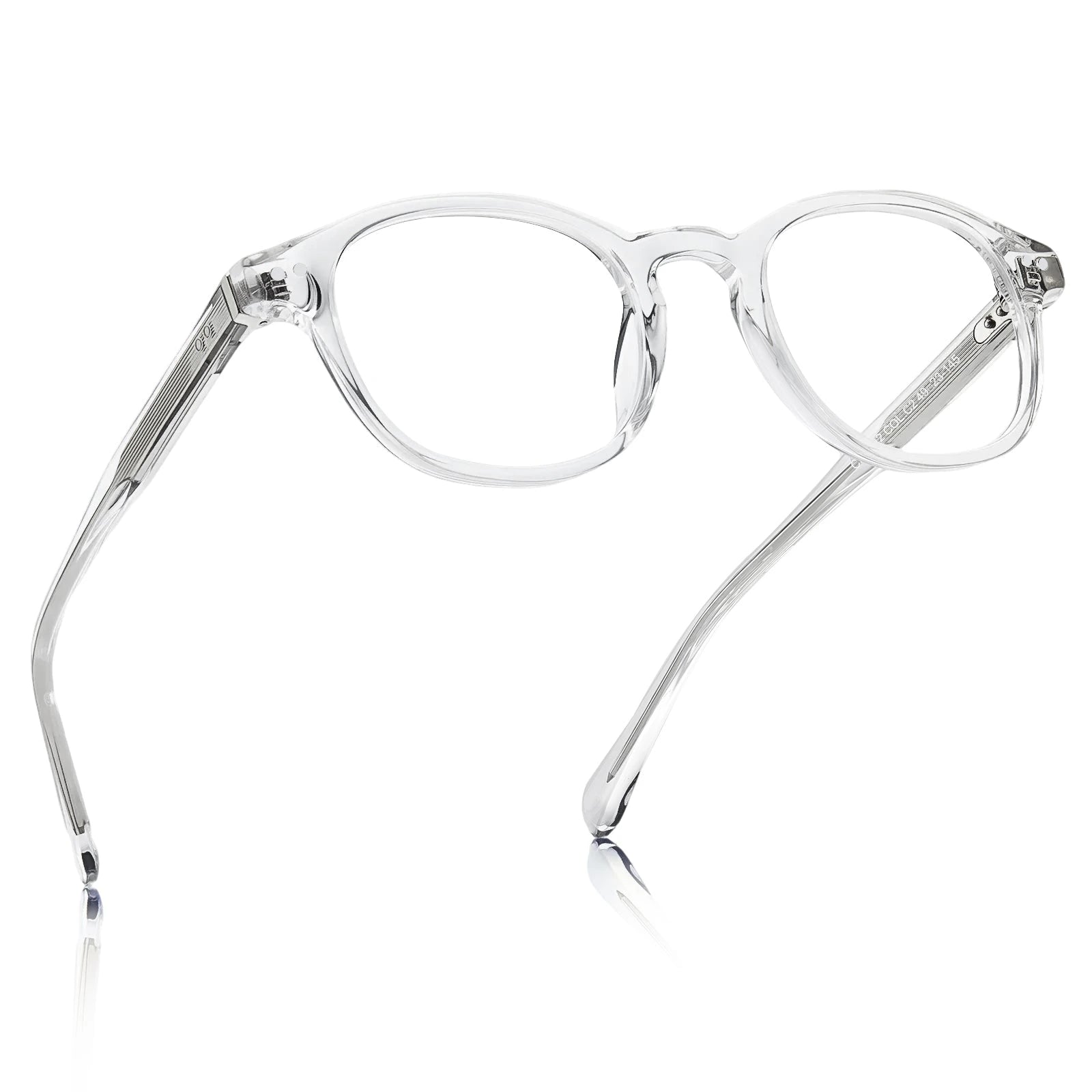 Carfia Theory CA7022-C2 Clear Acetate Round Prescription Glasses Eyeglasses for Women, Angle View