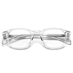 Carfia Theory CA7022-C2 Clear Acetate Round Prescription Glasses Eyeglasses for Women, Flatlay View