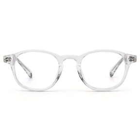 Carfia Theory CA7022-C2 Clear Acetate Round Prescription Glasses Eyeglasses for Women, Front View
