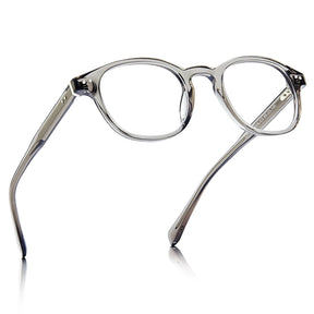 Carfia Theory CA7022-C3 Grey Acetate Round Prescription Glasses Eyeglasses for Unisex, Angle View