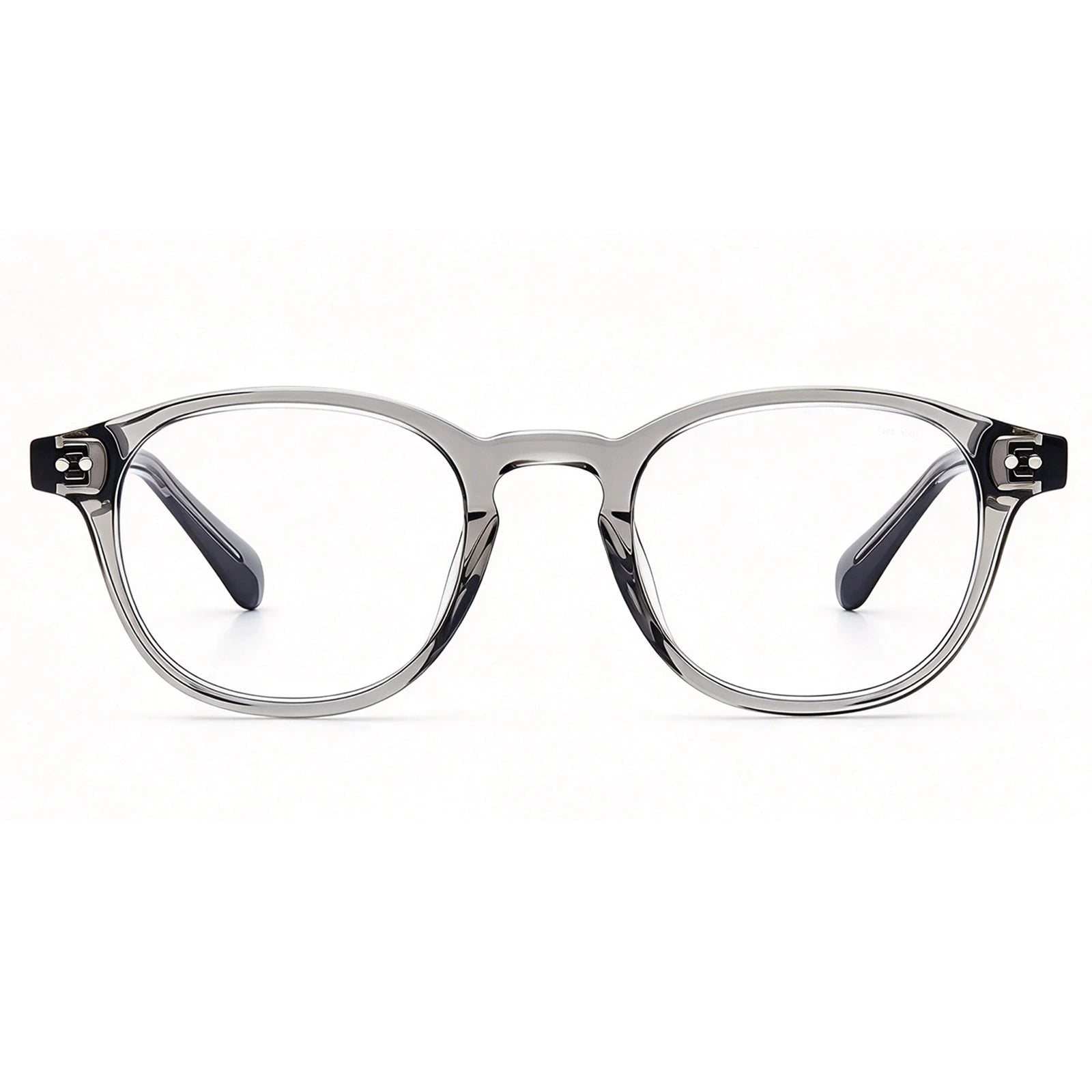 Carfia Theory CA7022-C3 Grey Acetate Round Prescription Glasses Eyeglasses for Unisex, Front View