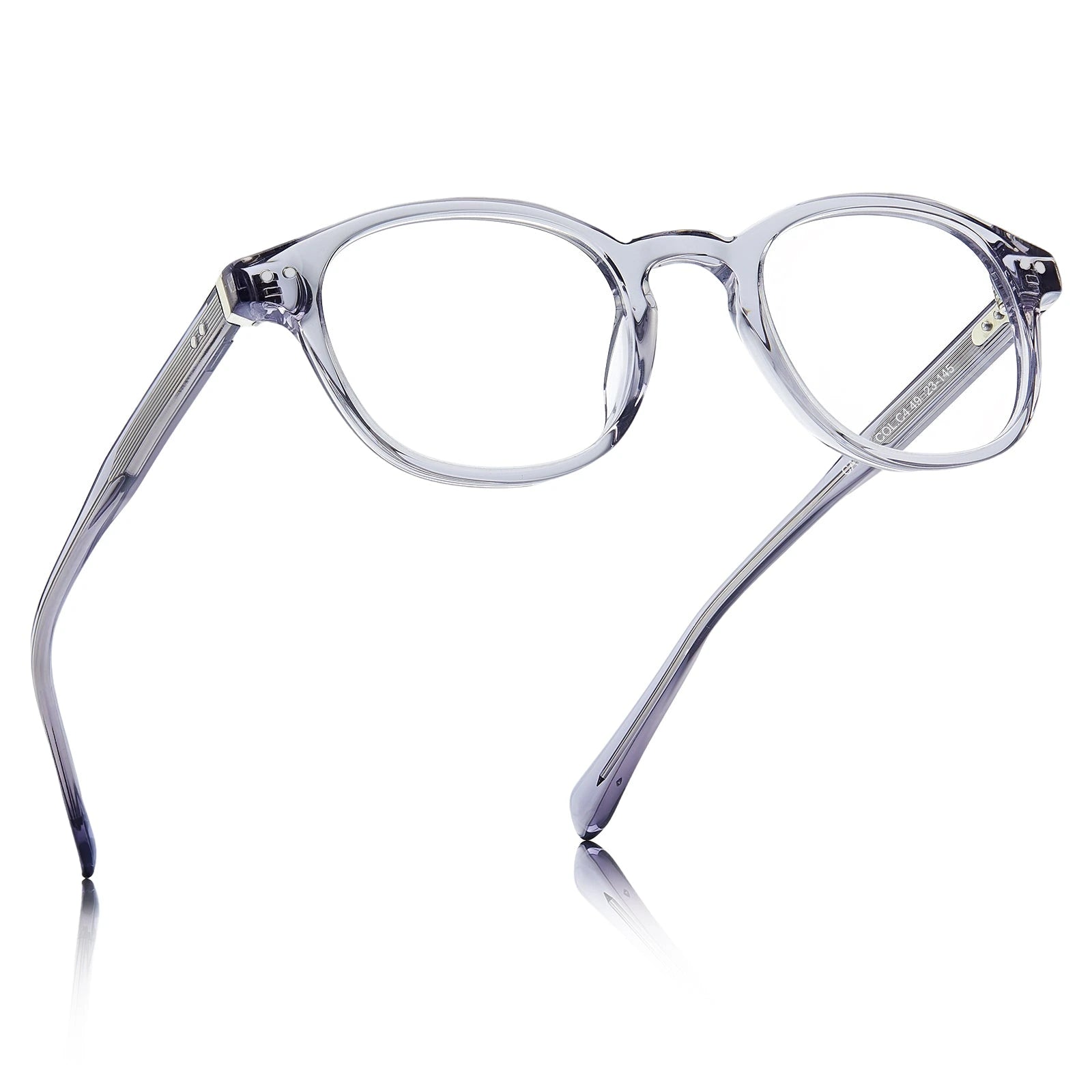 Carfia Theory CA7022-C4 Clear Blue Acetate Round Prescription Glasses Eyeglasses for Unisex, Angle View