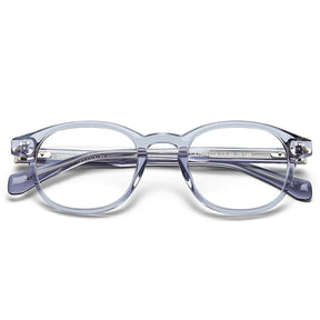Carfia Theory CA7022-C4 Clear Blue Acetate Round Prescription Glasses Eyeglasses for Unisex, Flatlay View