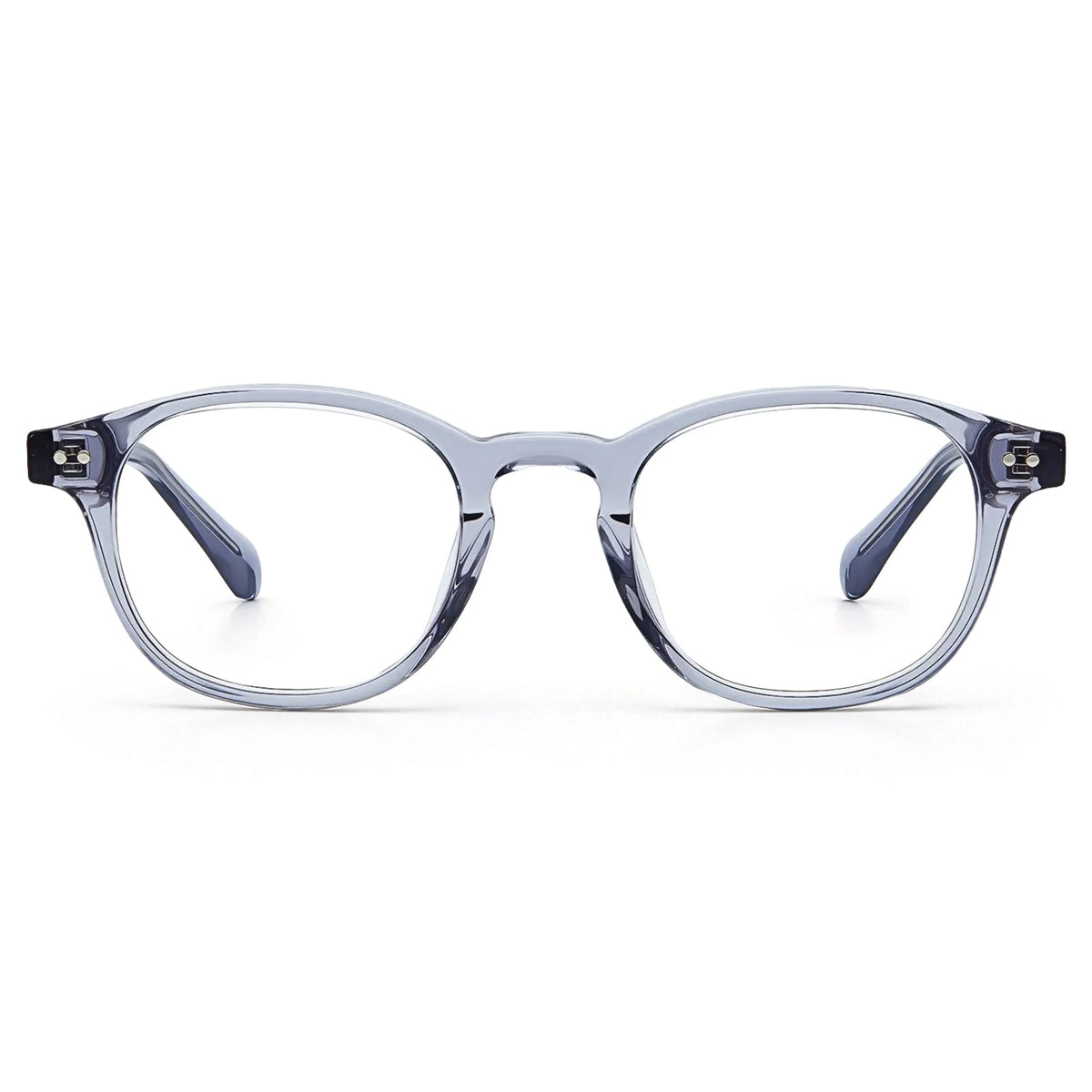 Carfia Theory CA7022-C4 Clear Blue Acetate Round Prescription Glasses Eyeglasses for Unisex, Front View