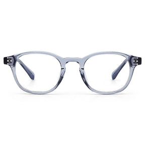Carfia Theory CA7022-C4 Clear Blue Acetate Round Prescription Glasses Eyeglasses for Unisex, Front View