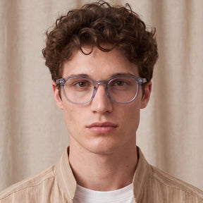 Carfia Theory CA7022-C4 Clear Blue Acetate Round Prescription Glasses Eyeglasses for Unisex, Model View