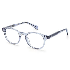 Carfia Theory CA7022-C4 Clear Blue Acetate Round Prescription Glasses Eyeglasses for Unisex, Three-Quarter View