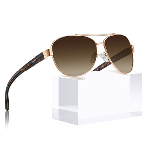 Carfia Tiamo CA3210C03 Gold Metal Aviator Polarized Sunglasses for Women, Angle View