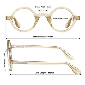 carfia transparent gold eyeglasses vintage circle frames with size