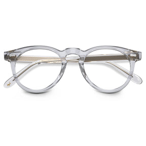 Dublin transparent full-rim eyeglasses close-up - premium acetate construction