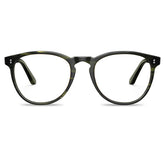 Green tortoise Italian handmade acetate eyeglasses Orlanda CA2307-FL03 round frame prescription glasses front view