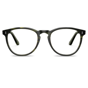 Green tortoise Italian handmade acetate eyeglasses Orlanda CA2307-FL03 round frame prescription glasses front view