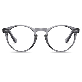 grey-acetate-round-frame-eyeglasses-classic-and-distinct-two-silver-rivets-eyewear-front