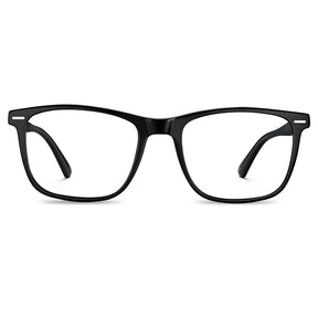 Hemet CA6214FL01 classic black eyeglasses front view - lightweight full-rim acetate frames