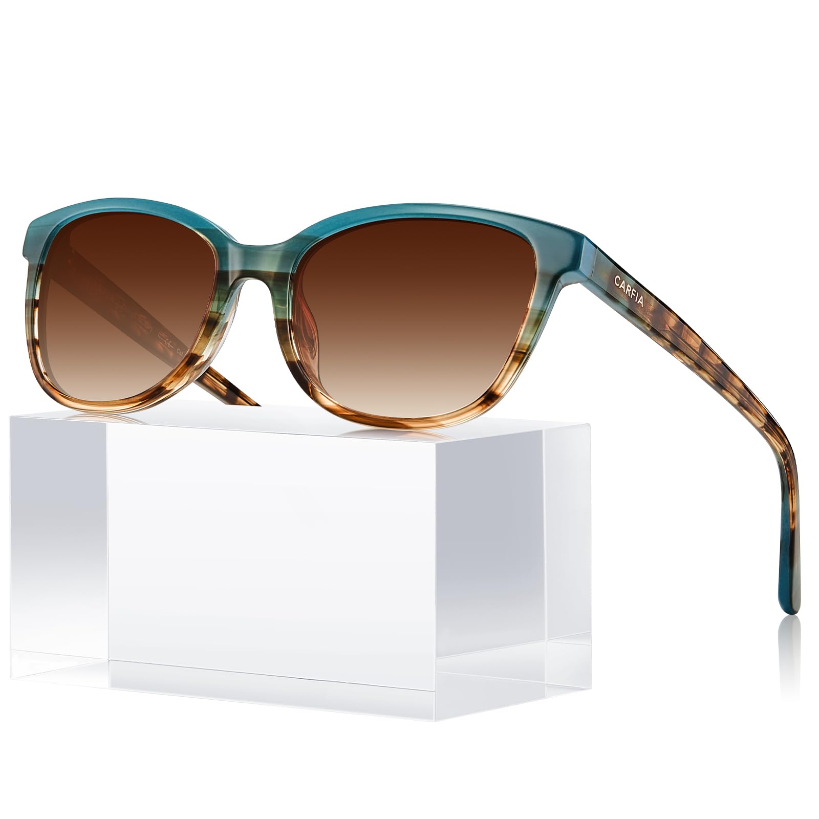 Designer Women Sunglasses-Blue&brown Floral Frame