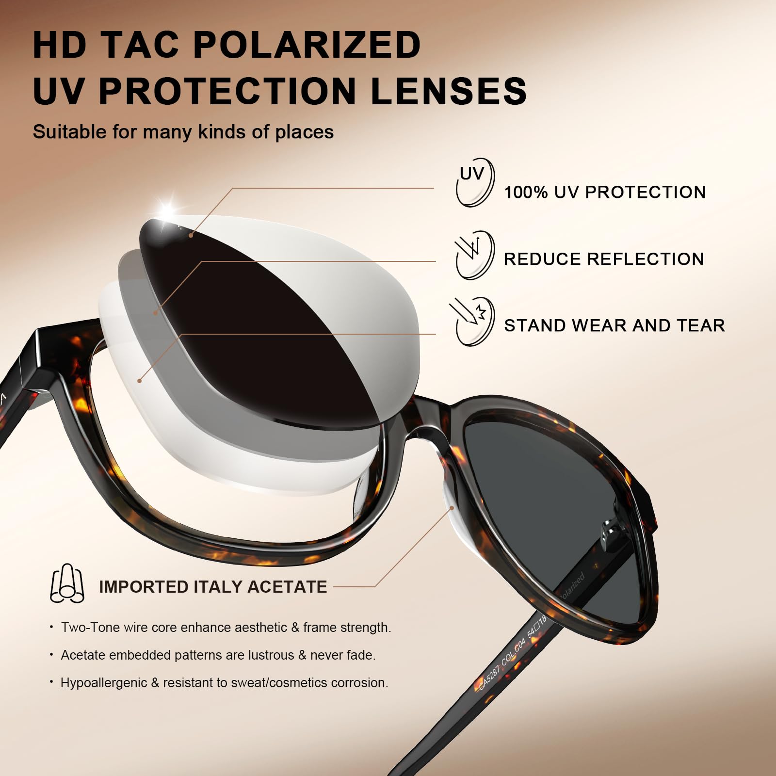 Designer Women Sunglasses-Tortoise Frame Grey Lens