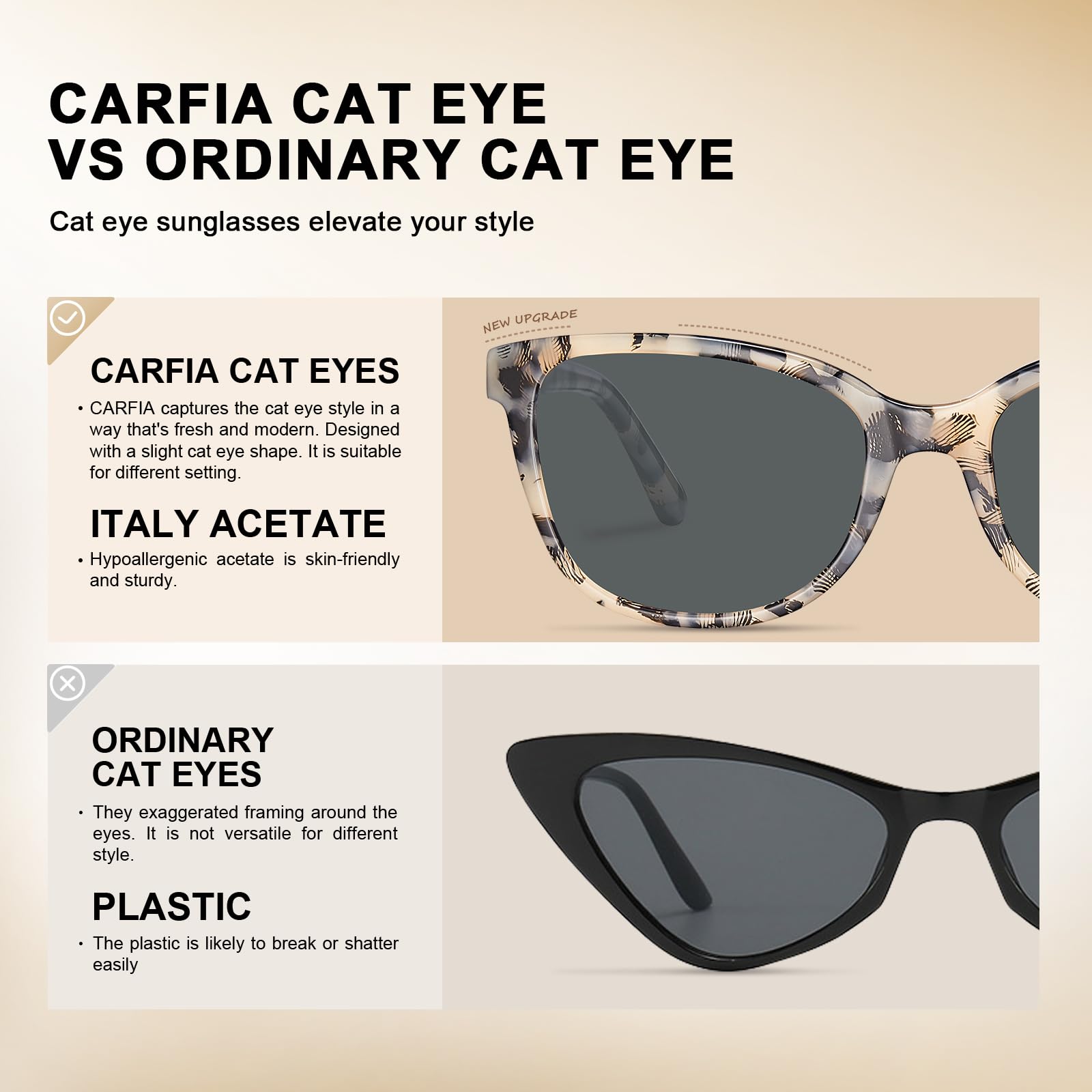 Designer Acetate Womens Polarized Sunglasses C06