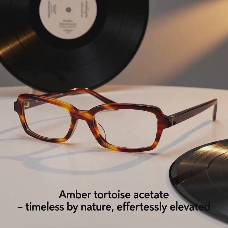 Carfia Leoon CA7033-C2 Tortoise Acetate Rectangle Prescription Glasses Eyeglasses for Unisex, video
 View