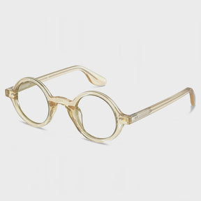 CARFIA claear gold round eyewear frame