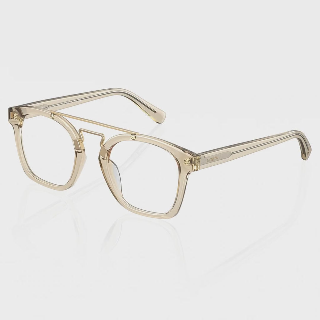 CARFIA Queen clear gold Acetate Eyeglasses Double Bridge Women's Frames CA5399 video