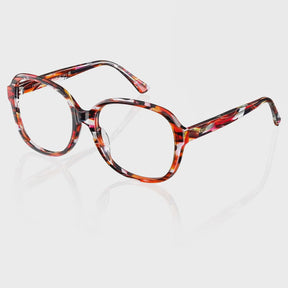 Carfia Italian Acetate Optical Frames Oversized Square Red Tortoiseshell Eyeglasses for Women vedio