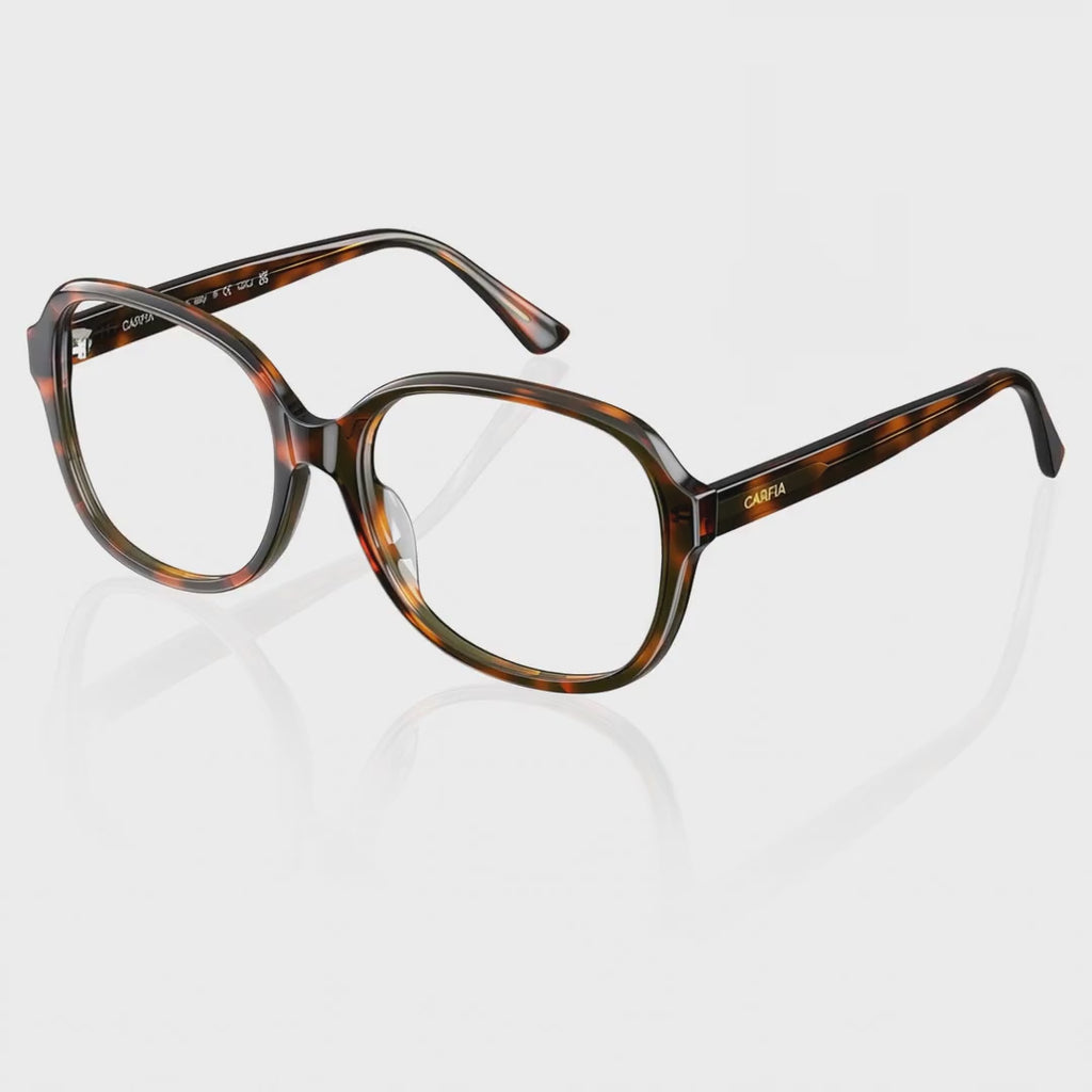 Carfia  Acetate eyeglasses women Optical Frames Oversized Square brown Tortoiseshell Eyeglasses vedio