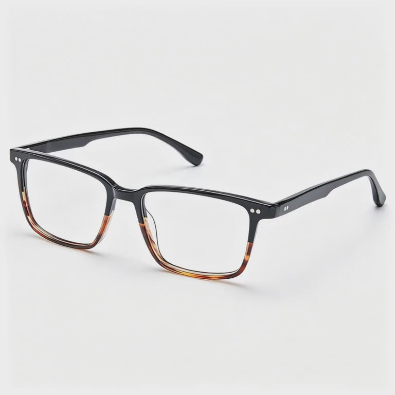 CARFIA Martia Square Eyeglasses in Black Tortoise acetate glasses
