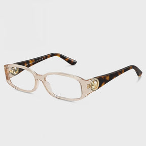 Carfia Crystal Clear Acetate Eyeglasses Transparent Frame with Tortoiseshell Deer Logo Temple glasses vedio
