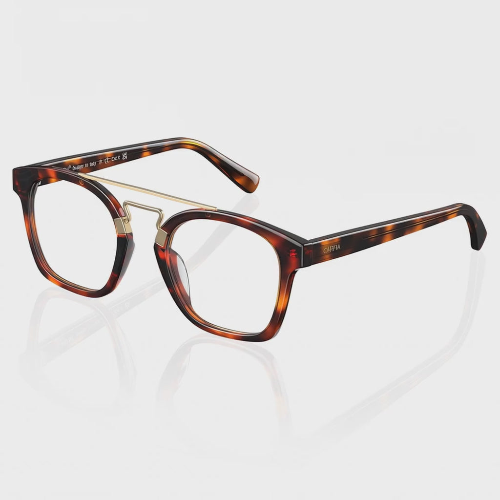 CARFIA Queen Tortoiseshell Acetate Eyeglasses Double Bridge Women's Frames eyewear video