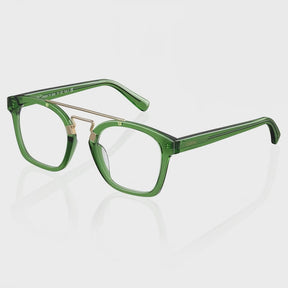 CARFIA CA5399 Queen Clear Green Acetate Eyeglasses  View - Compact Double Bridge Women's Frames Showing Temple Arms and Hinges video