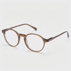Finco FC04 Brown Round Acetate Eyeglasses | CARFIA Prescription Blue Light Frames FASHION GLASSES