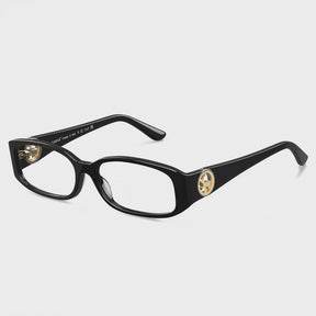 Carfia Black Premium Acetate Eyeglasses Italian Design with Signature Deer Logo Temple vedio