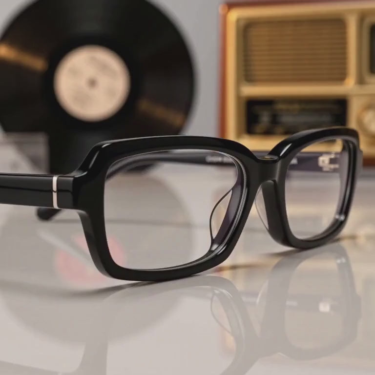 Carfia Leoon CA7033-C1 Black Acetate Rectangle Prescription Glasses Eyeglasses for Unisex, Video View