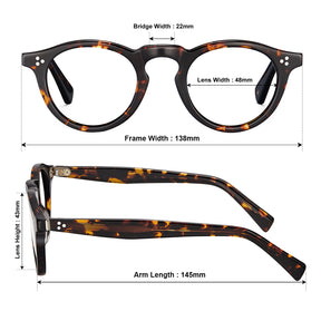 round-eyeglasses-tortoise-frames-acetate-eyewear-carfia-vintage-optical-frame-Italian-prescription glasses-size