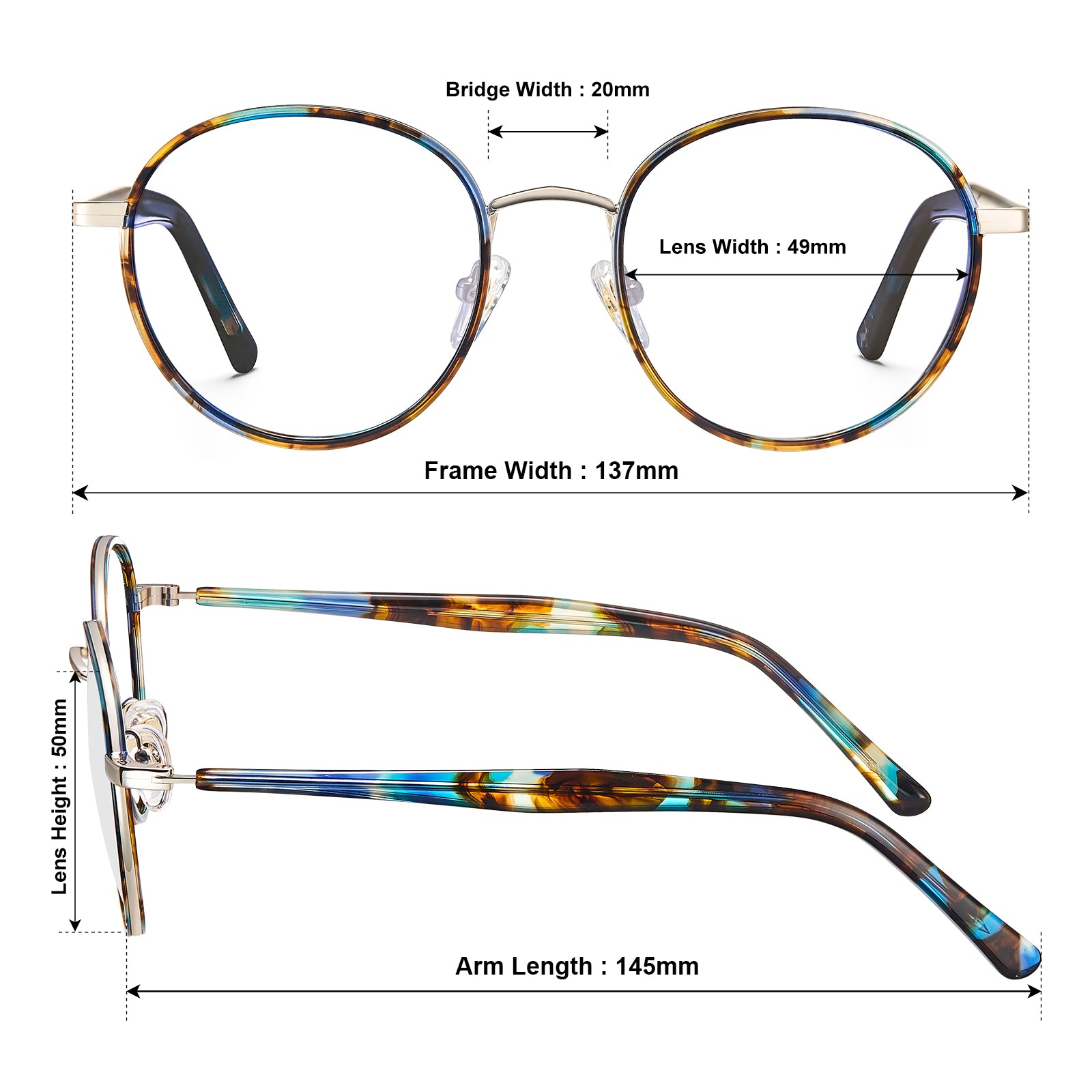 round-eyeglasses-unisex-full-rim-metal-frame-colorful-eyeglasses-size