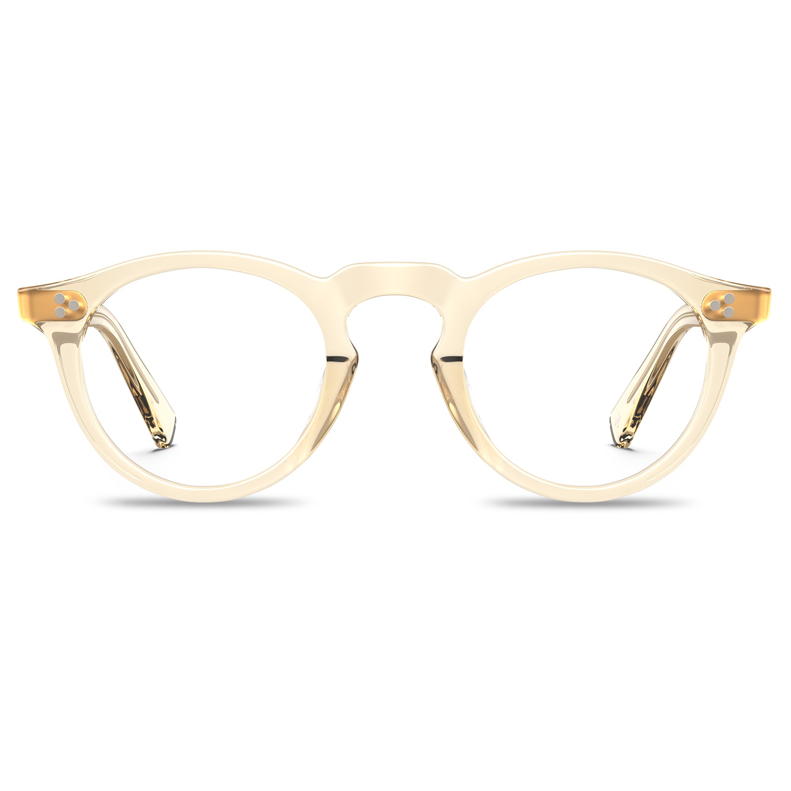  round acetate eyeglasses Mesa CA2306 with metal rivet details Italian design prescription frames front