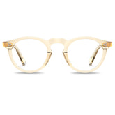  round acetate eyeglasses Mesa CA2306 with metal rivet details Italian design prescription frames front