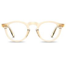  round acetate eyeglasses Mesa CA2306 with metal rivet details Italian design prescription frames front