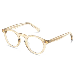  round acetate eyeglasses Mesa CA2306-FC05 with metal rivet details Italian design prescription frames angle
