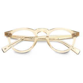  round acetate eyeglasses Mesa CA2306-FC05 with metal rivet details Italian design prescription frames flod