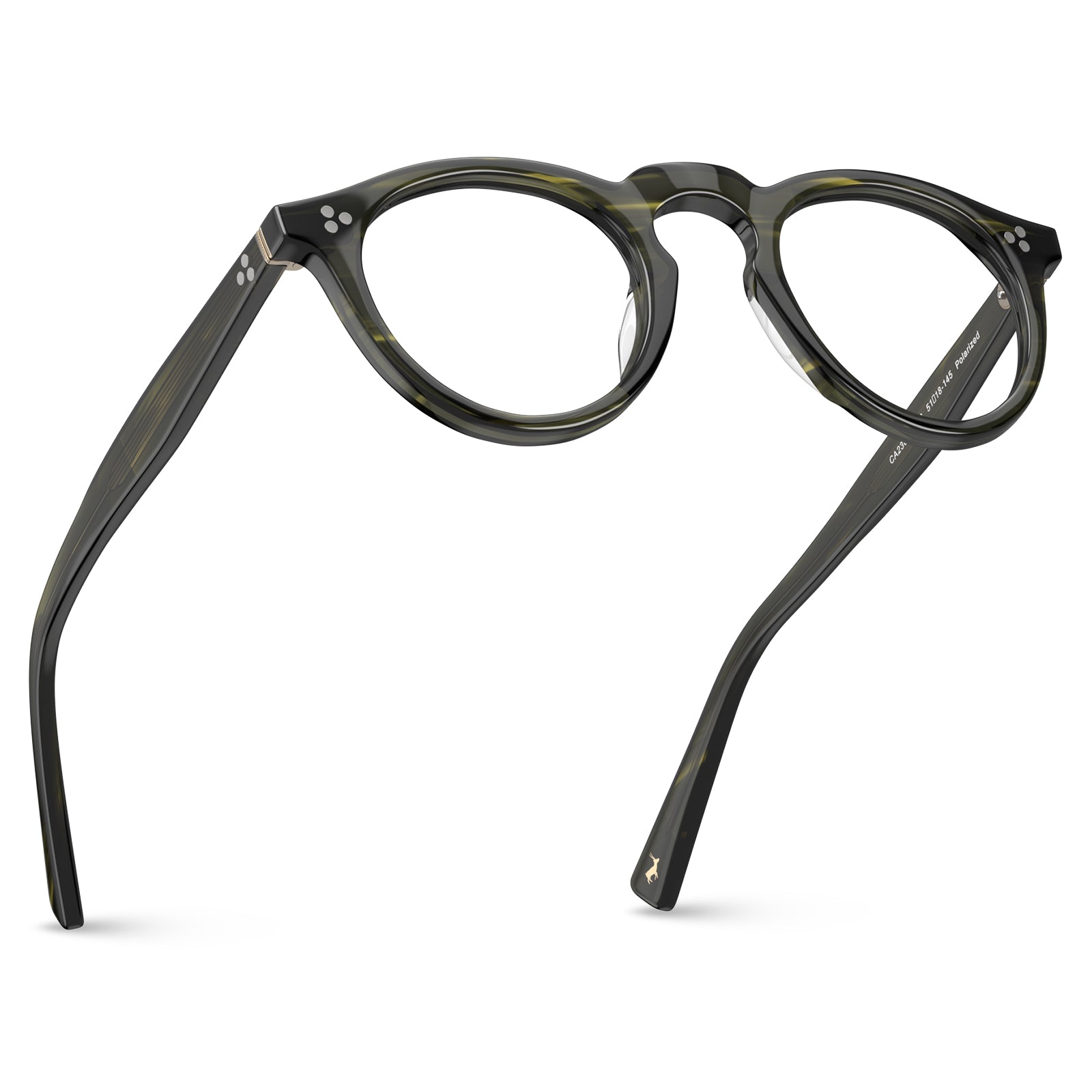 round acetate eyeglasses Mesa CA2306-FC07 with metal rivet details Italian design prescription frames  eyeglasses fly