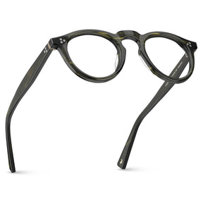 round acetate eyeglasses Mesa CA2306-FC07 with metal rivet details Italian design prescription frames  eyeglasses fly