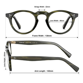 round acetate eyeglasses Mesa CA2306-FC07 with metal rivet details Italian design prescription frames  eyeglasses size