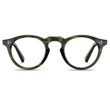  round acetate eyeglasses Mesa CA2306-FC07 with metal rivet details Italian design prescription frames men eyeglasses front