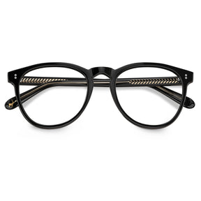 Unisex black round eyeglasses Orlanda CA2307-FL01 lifestyle worn image vintage style prescription ready frames