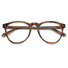 Unisex striped brown eyeglasses Orlanda CA2307-FL02 lifestyle image worn prescription ready frames medium fit flod