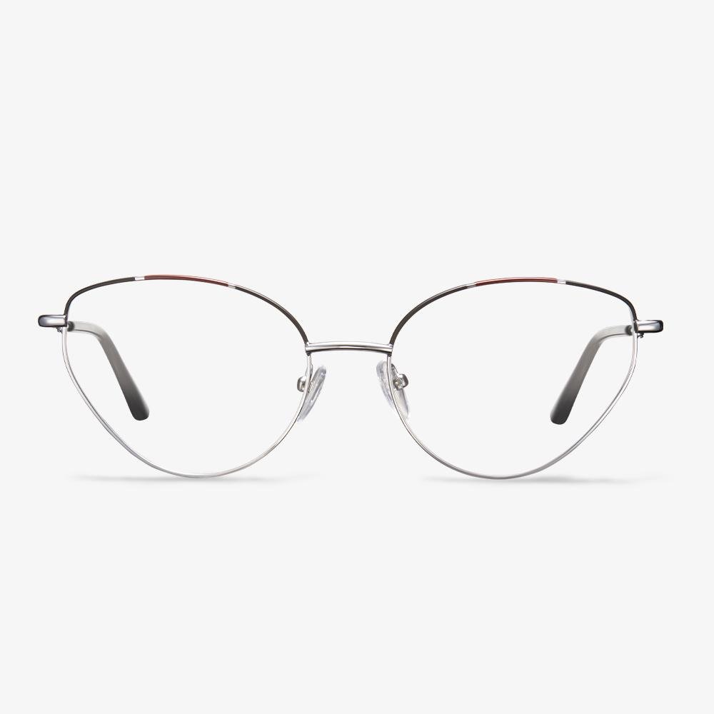 Silver Metal Cat Eye Glasses - Savannah | Carfia