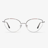 Silver Metal Cat Eye Glasses - Savannah | Carfia